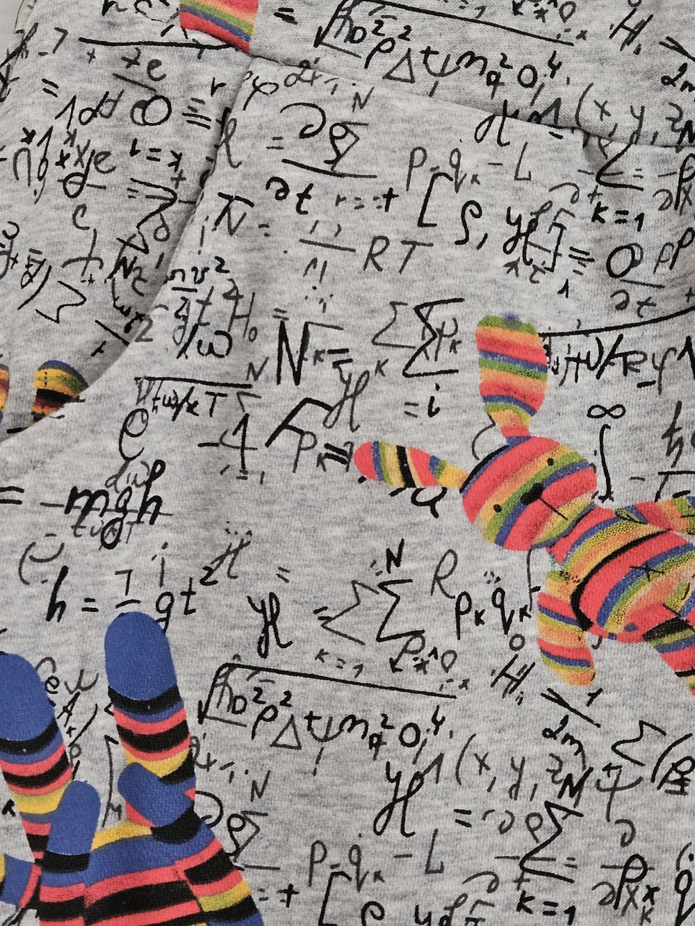 easel Joggers with Colorful Sock Monkey Print Gray Sz L - Picture 4 of 8